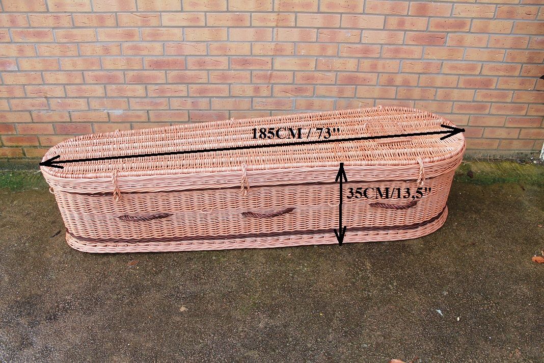 182 HANDMADE highquality original NATURAL WICKER coffin for cremation