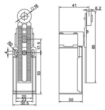 1)XZ-9108 NO+NC Miniature Limit Switch SPDT Adjustable