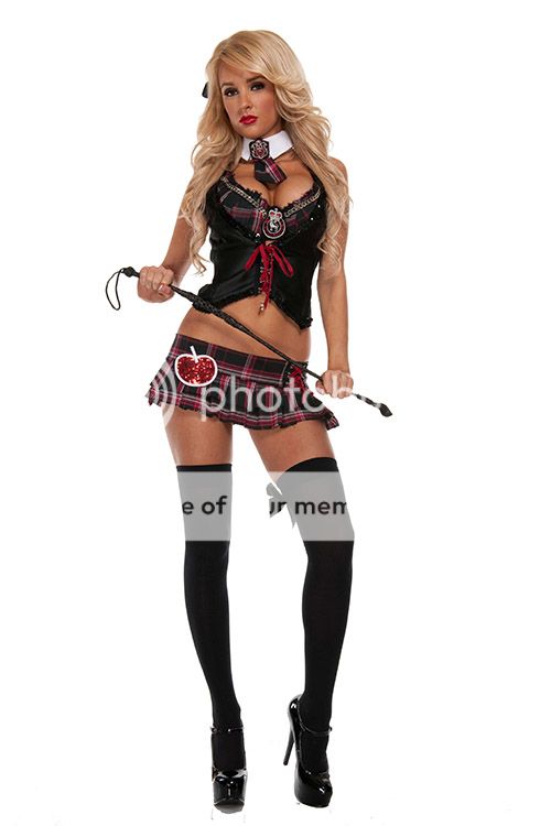 Sexy Women Hot Teachers Pet School Girl Fancy Ladies Outfit Halloween Costume