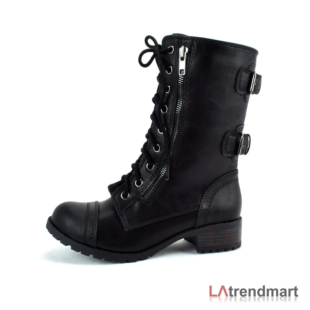 black half calf boots