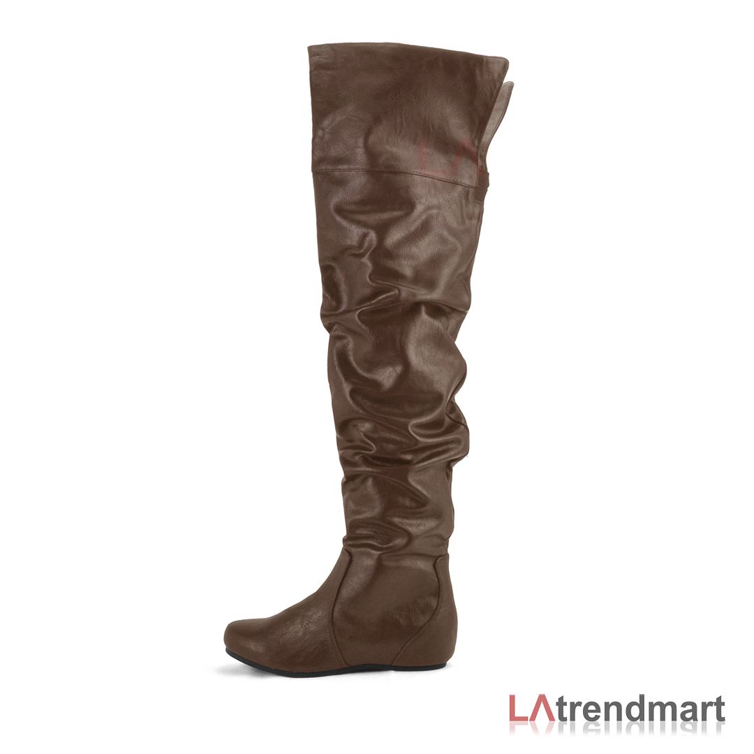 over the knee slouch flat boots