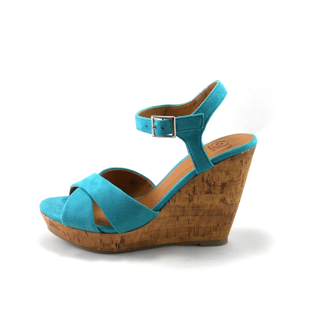Women Sandals Shoes Criss Cross Cork Platform Wedges Delicious Gartel ...