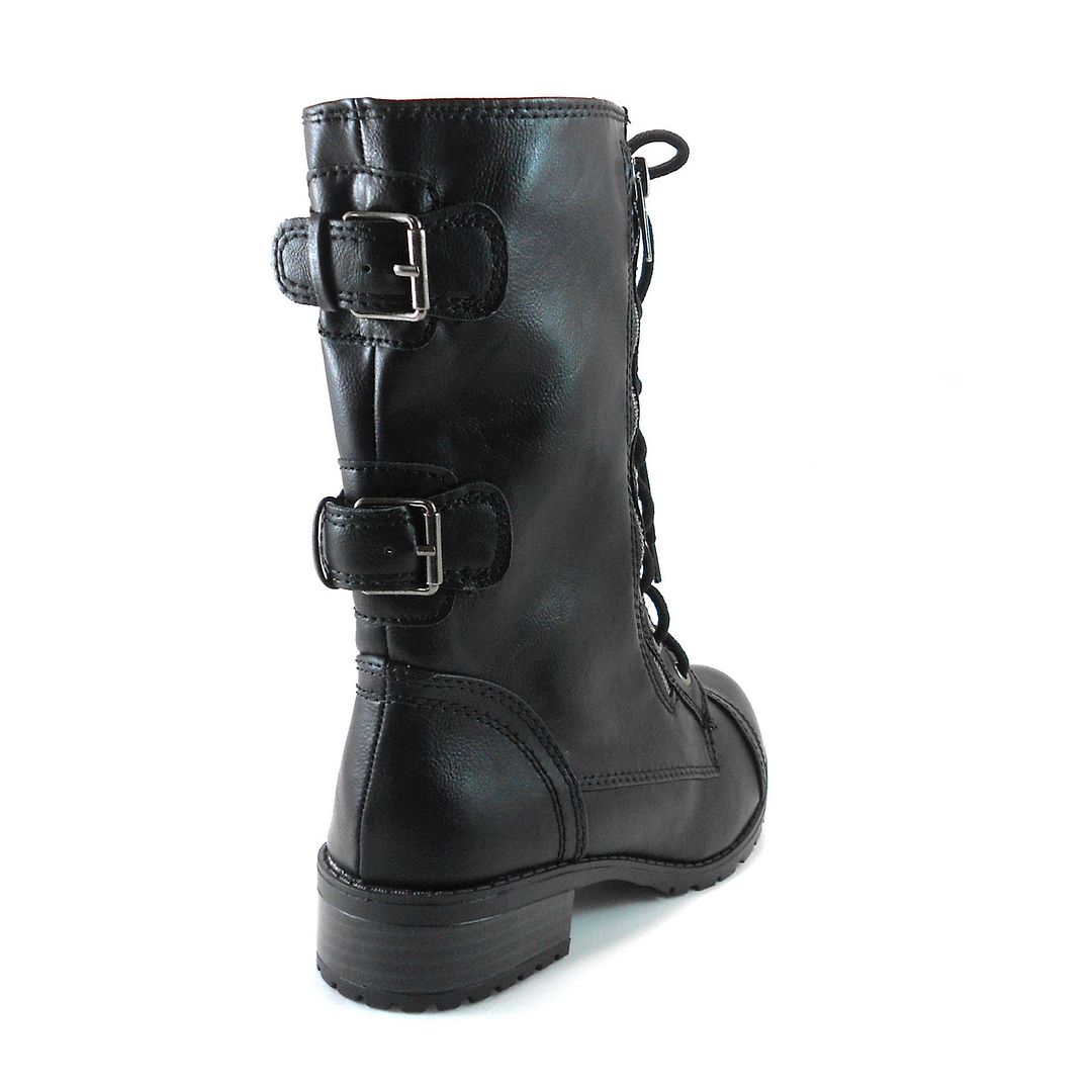 black mid calf motorcycle boots